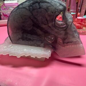 Gray Skull Resin Decor